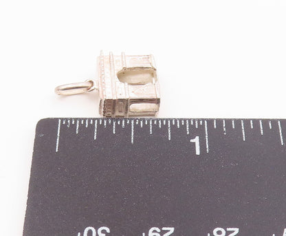925 Sterling Silver  Vintage Shiny Petite Arch Monument Pendant  PT18730