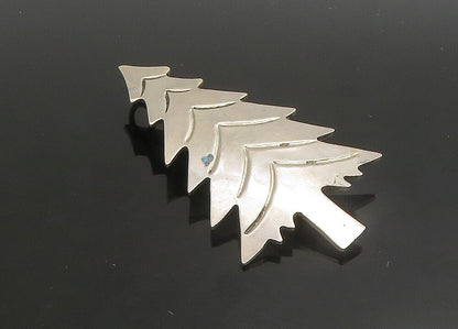 MEXICO 925 Sterling Silver  Vintage Shiny Christmas Tree Brooch Pin  BP9051