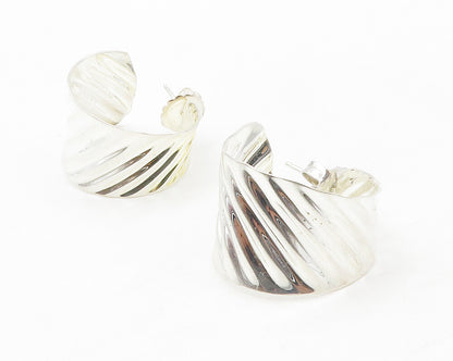 RLM STUDIO 925 Sterling Silver  Shiny Polished Slanted JHoop Earrings  EG6930