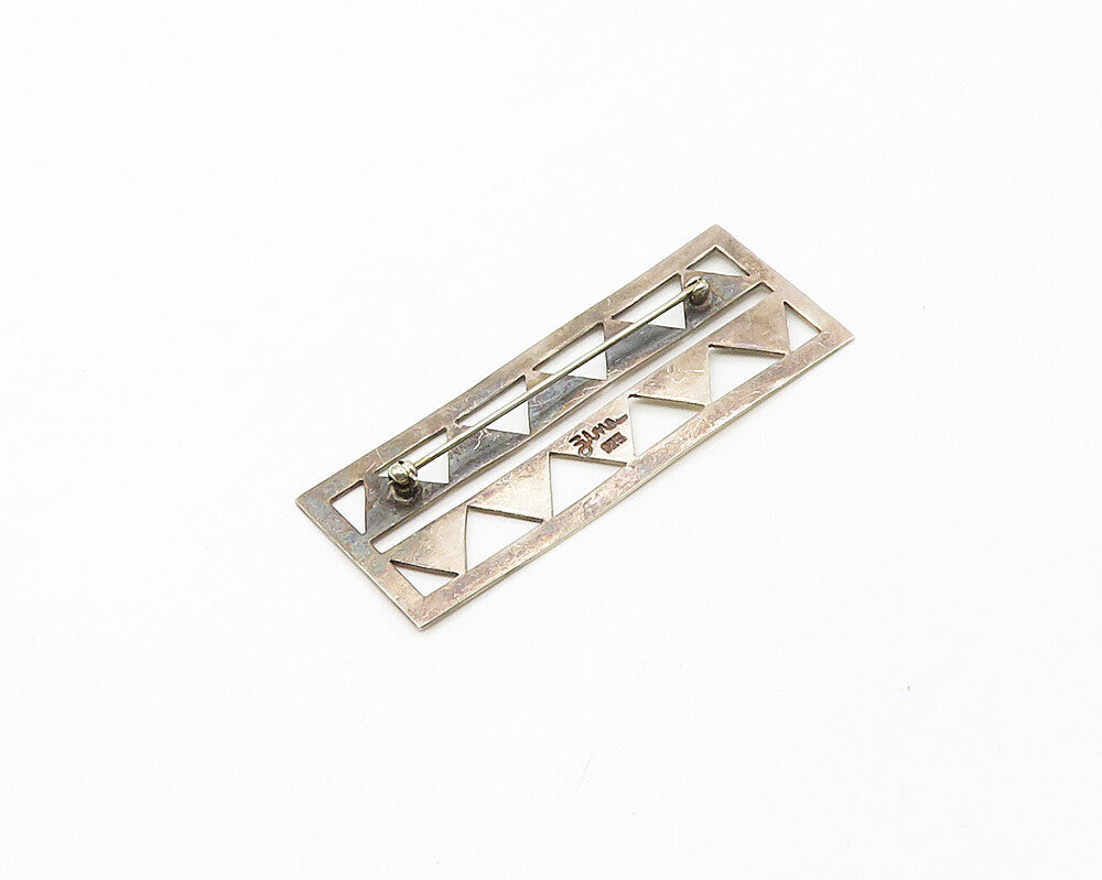 ZINA 925 Sterling Silver  Vintage Cutout Triangle Pattern Brooch Pin  BP7033