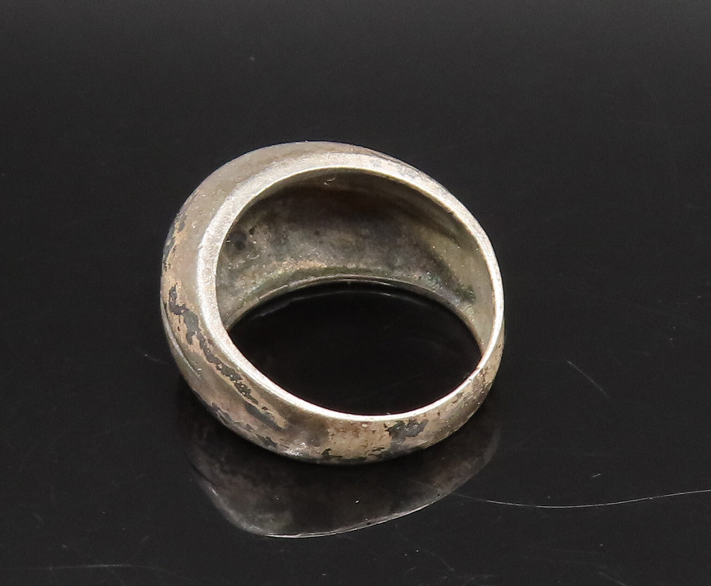 925 Sterling Silver  Vintage Minimalist Spilt Dome Ring Sz 7.5  RG26024