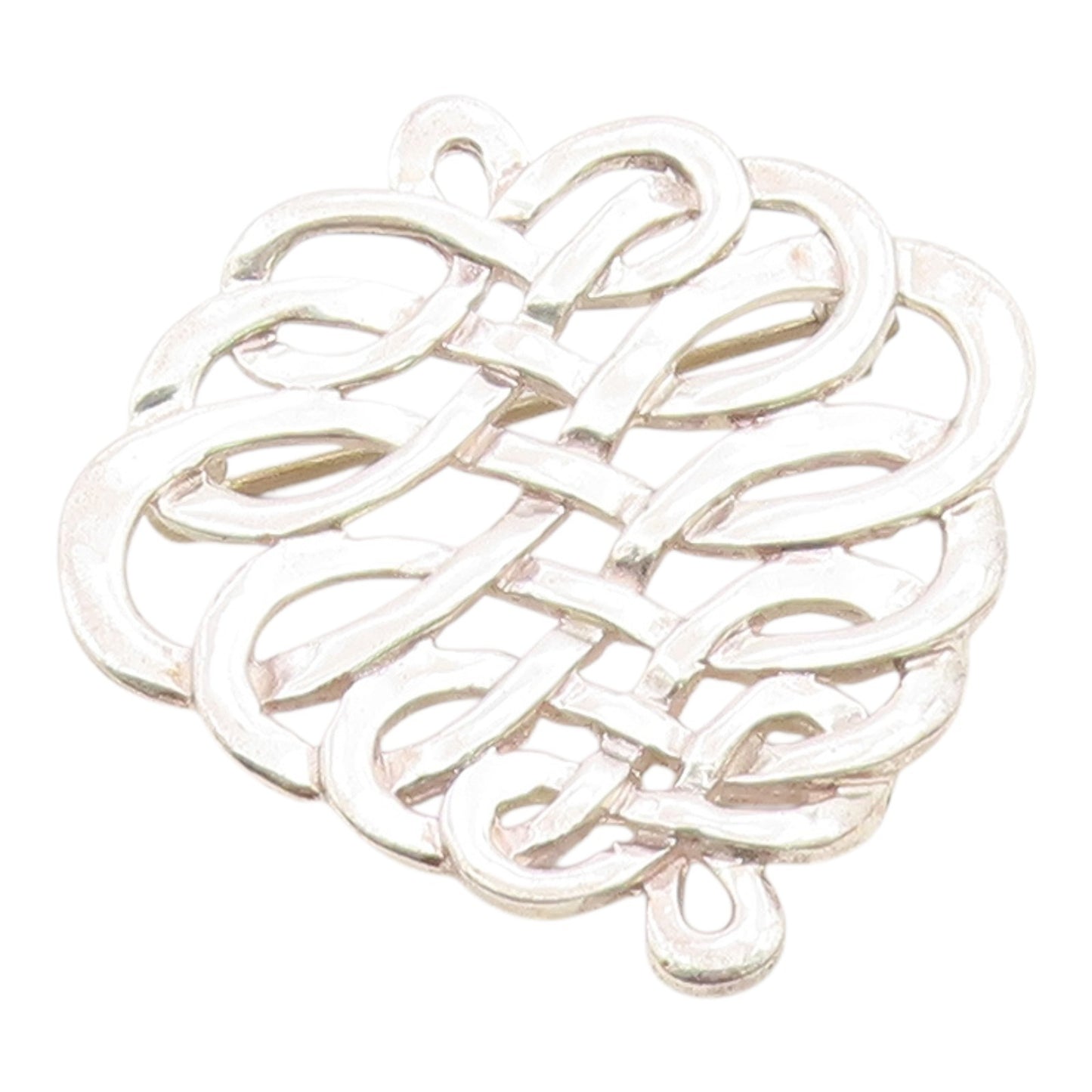 MMA 925 Sterling Silver  Vintage Shiny Open Knot Design Brooch Pin  BP7973