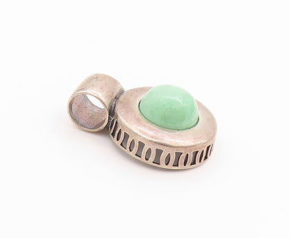 925 Sterling Silver Vintage Pendant CAROLYN POLLACK Halo Round Turquoise PT24848