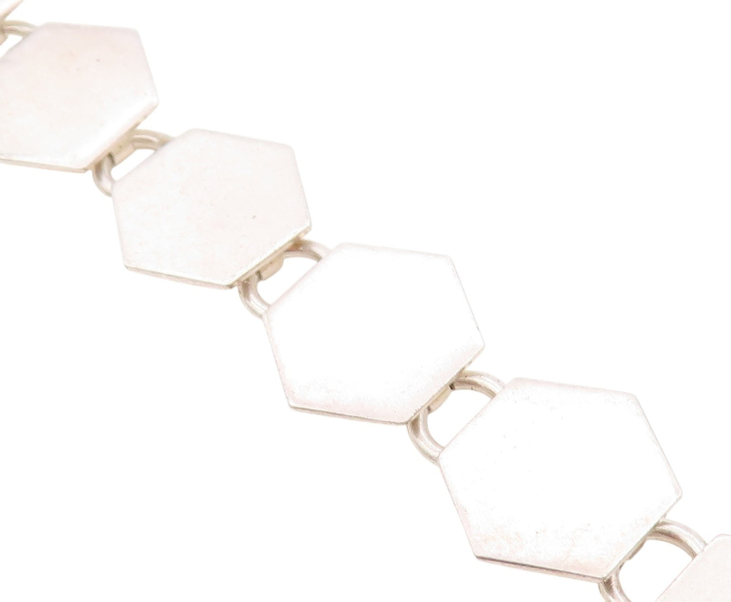 925 Sterling Silver Vintage Bracelet Minimalist Honeycomb Design Cutout  BT11308