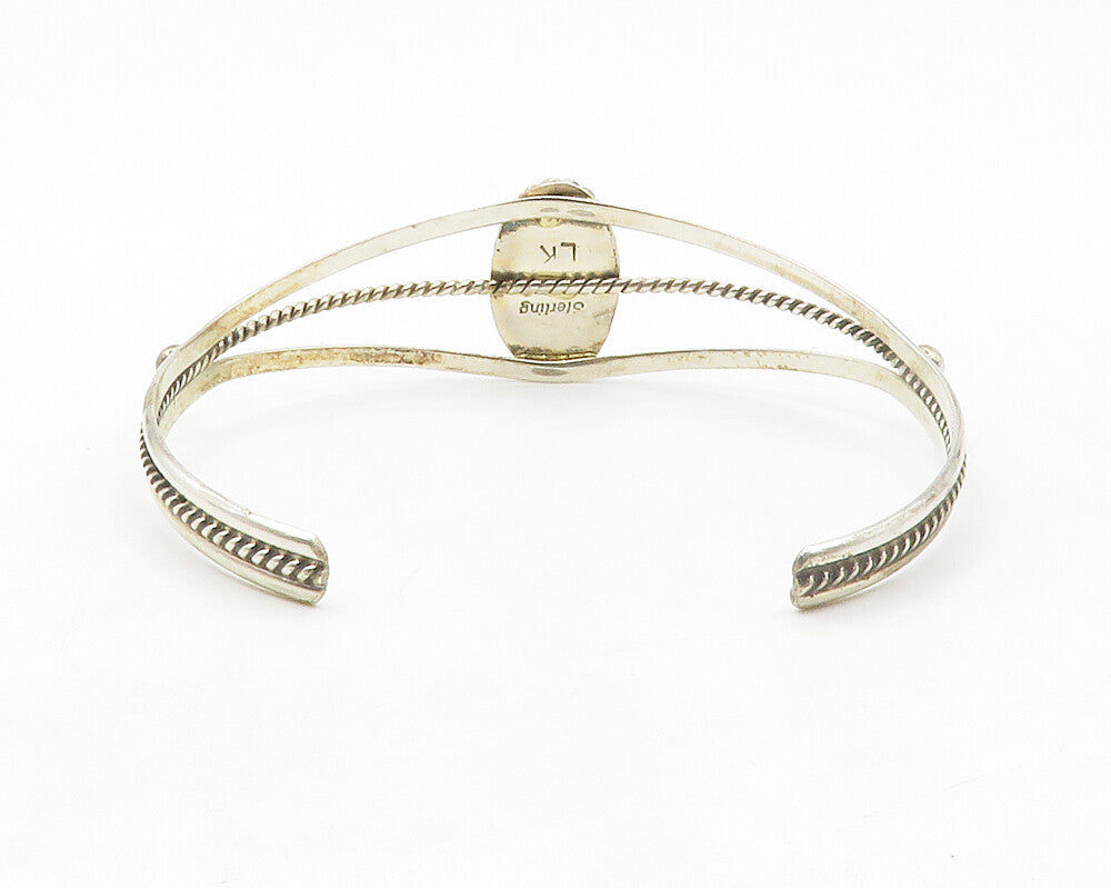 LUCIAN KOINVA HOPI 925 Silver Vintage Turquoise Twist Cuff Bracelet  BT5269