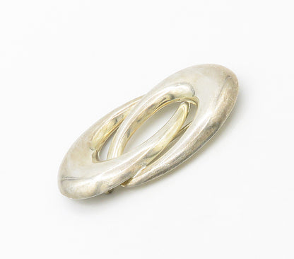 MEXICO 925 Sterling Silver  Vintage Shiny Smooth Modernist Brooch Pin  BP6500