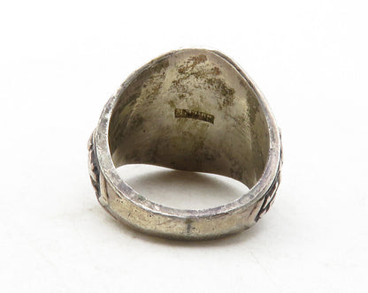 925 Sterling Silver  Vintage Blue Topaz St. Aedan School Ring Sz 6.5  RG12463