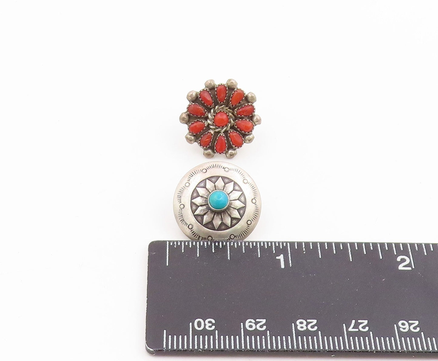 925 Sterling Silver Vintage Earrings NAVAJO ZUNI Gemstone Single Lot EG14306