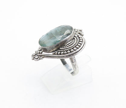 925 Sterling Silver  Vintage Faceted Agate Twist Cocktail Ring Sz 9.5  RG6899