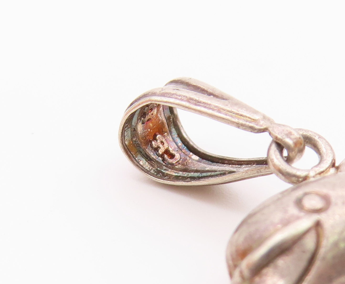 925 Sterling Silver  Vintage Petite Hollow Leaping Dolphin Pendant  PT16316