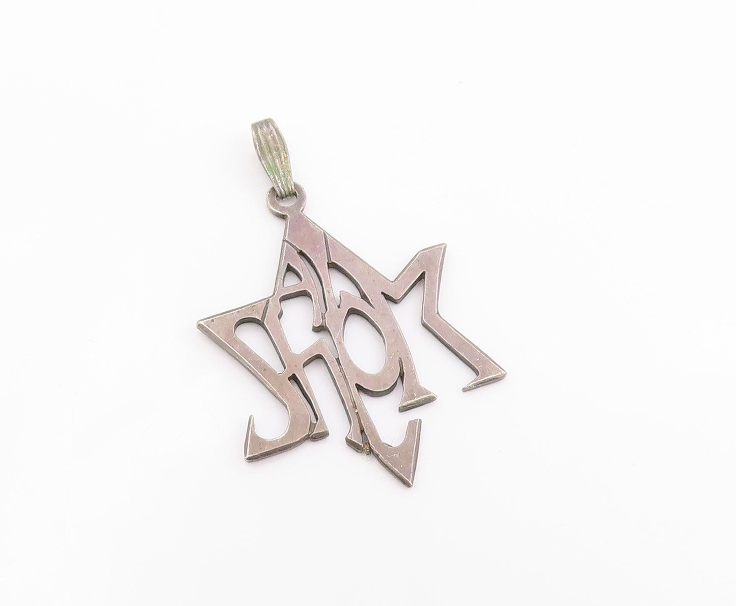 925 Sterling Silver Vintage Pendant Classic Shalom Star Of David Cutout  PT26294