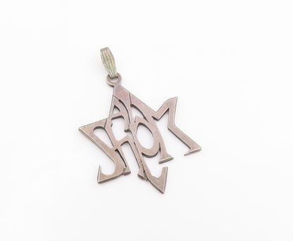925 Sterling Silver Vintage Pendant Classic Shalom Star Of David Cutout  PT26294