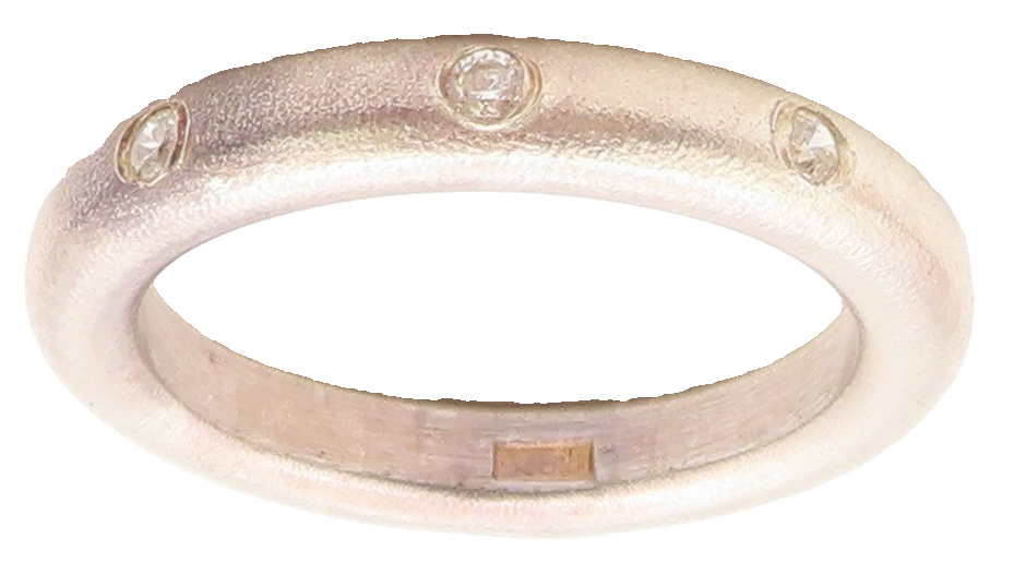 925 Sterling Silver Vintage Ring Minimalist Flush Set CZ Band  Sz 9  RG36868