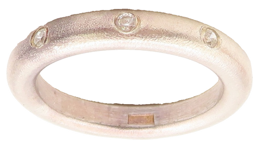 925 Sterling Silver Vintage Ring Minimalist Flush Set CZ Band  Sz 9  RG36868