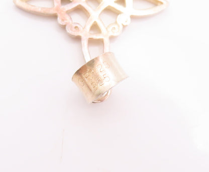925 Sterling Silver Vintage Pendant Cutout Swirled Flower Carved  PT23062