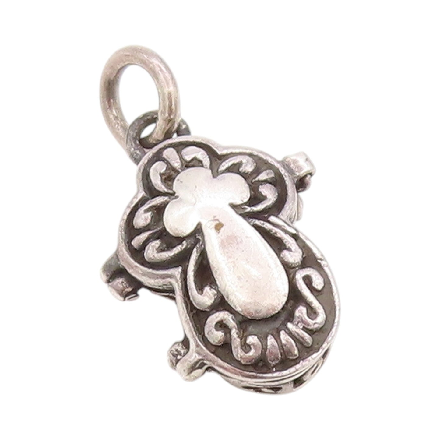 925 Sterling Silver Vintage Pendant Religious Cross Prayer Box OPENS  PT24930