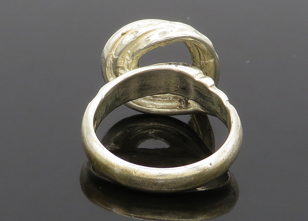 925 Sterling Silver  Vintage Shiny Diamond Cut Band Ring Sz 6.5  RG21037