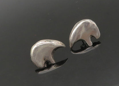 925 Sterling Silver  Vintage Shiny Bear Silhouette Drop Earrings  EG10815