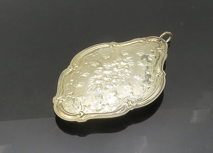 TOWLE 925 Sterling Silver  Vintage Double Sided Floral Pattern Pendant PT16373