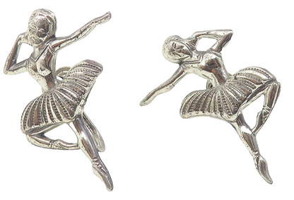 BEAU 925 Sterling Silver  Vintage Ballet Dancer Non Pierce Earrings  EG6181