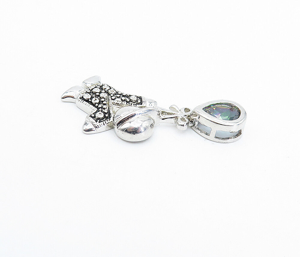 925 Sterling Silver  Shiny Mystic Topaz Boy Holding Balloon Pendant  PT2762