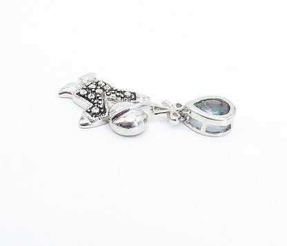 925 Sterling Silver  Shiny Mystic Topaz Boy Holding Balloon Pendant  PT2762