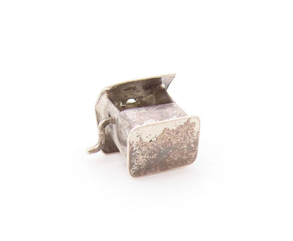 925 Sterling Silver  Vintage Petite Bird House Dark Tone Pendant  PT15987