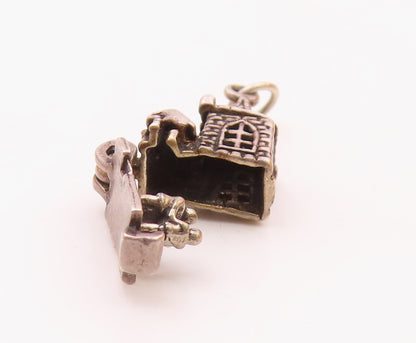 925 Silver  Vintage Couple Getting Married In Church Pendant (OPENS)  PT20456