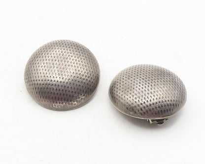 925 Sterling Silver  Vintage Dark Tone Non Pierce Button Drop Earrings  EG6072