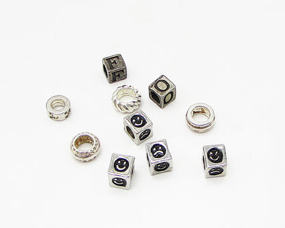 925 Sterling Silver  Vintage F O Initial Blocks & Smiley Disney Charms  TR1001