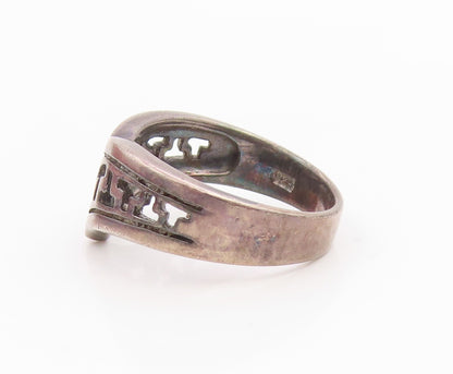 925 Sterling Silver Vintage Ring Letter T Initial Cutout Band  Sz 8  RG35701