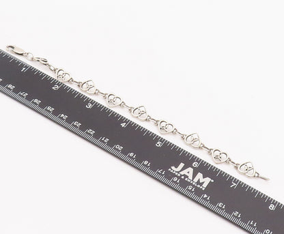 925 Sterling Silver Vintage Bracelet SOLVAR Celtic Trinity Hearts Link  BT10172