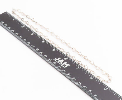 925 Sterling Silver Vintage Necklace Interlocking Hollow Love Hearts Link NE4735