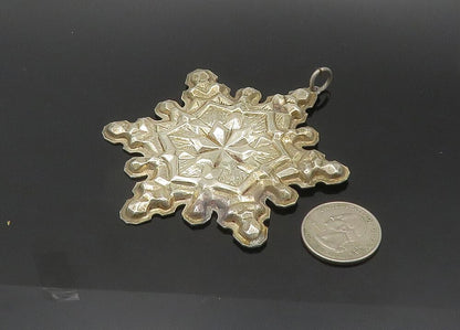 GORHAM 925 Silver  Vintage Antique Shiny Christmas Snowflake Pendant  PT16369