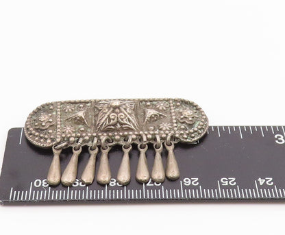 925 Sterling Silver Vintage Brooch Pin MEXICO Classic Floral Swirl Motif BP12465
