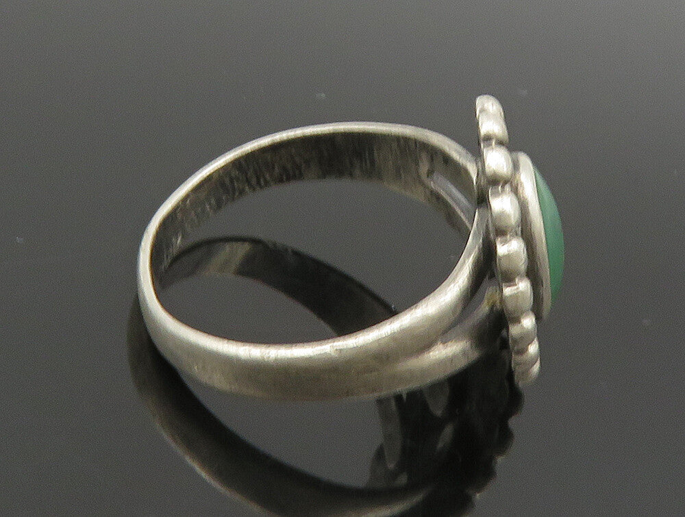 POST BELL 925 Silver  Vintage Oval Jasper Rope Border Ring Sz 6  RG24213
