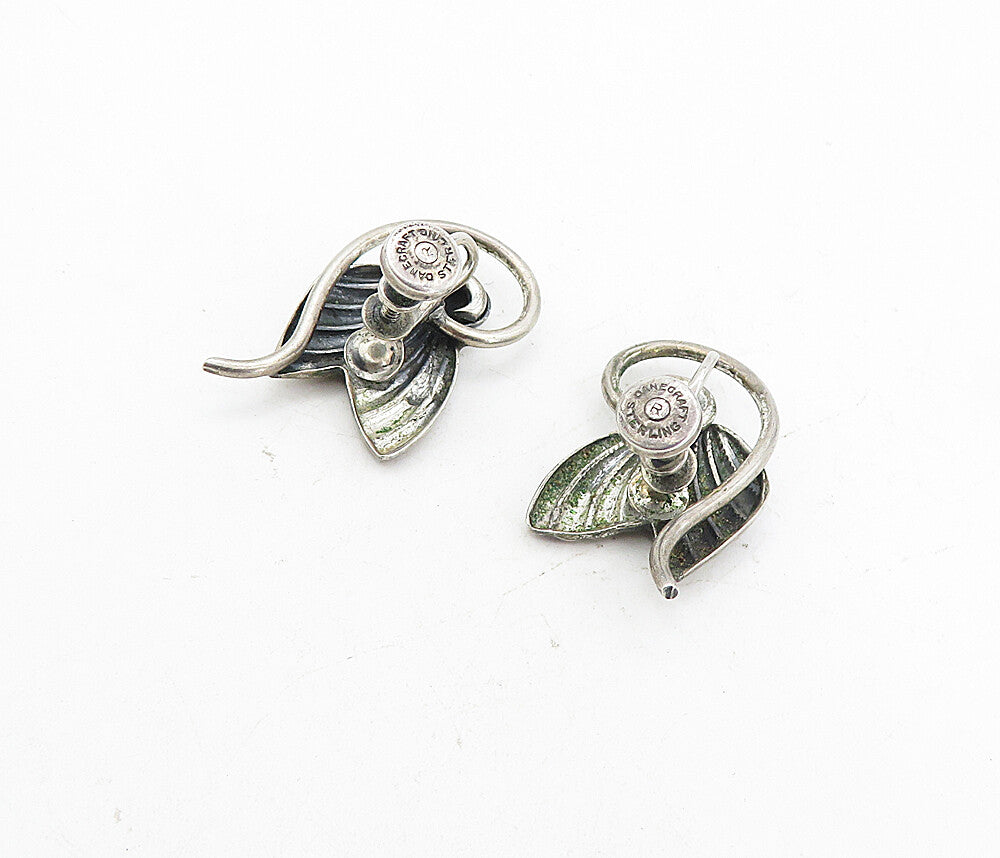 DANECRAFT 925 Silver  Vintage Fluted Wing Design Non Pierce Earrings  EG4256