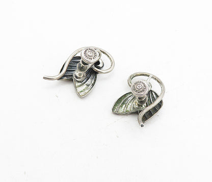 DANECRAFT 925 Silver  Vintage Fluted Wing Design Non Pierce Earrings  EG4256