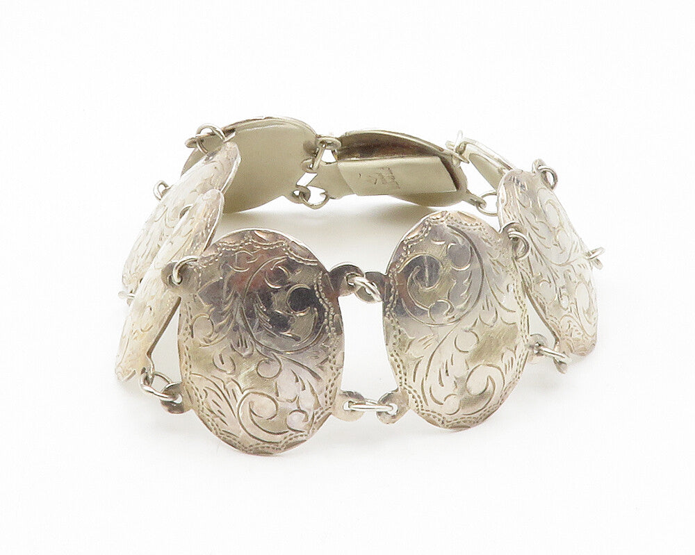 SIAM 925 Sterling Silver  Vintage Shiny Floral Vine Chain Bracelet  BT5265