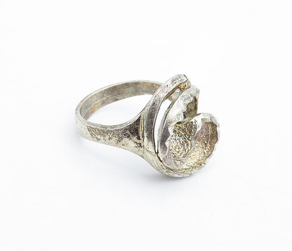 925 Sterling Silver  Vintage Shiny Etched Swirl Design Band Ring Sz 7  RG4748