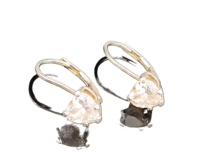 925 Silver  Vintage Dainty Cubic Zirconia Love Heart Drop Earrings  EG11920