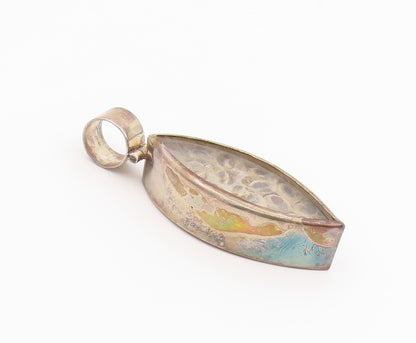 925 Sterling Silver Vintage Pendant Natural Seed Pod Marquise Charm  PT26386