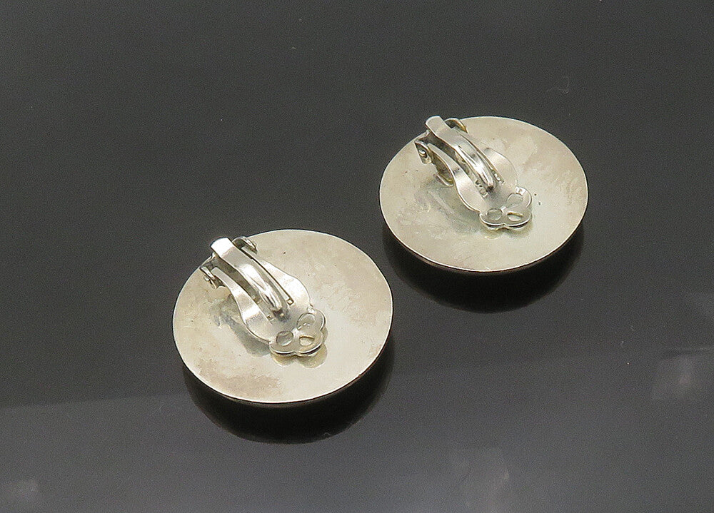 MEXICO 925 Silver  Vintage Shiny Minimalist Non Pierce Drop Earrings  EG10513