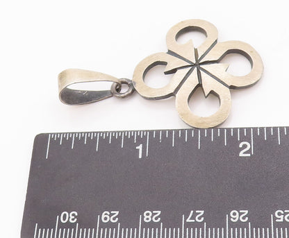 925 Sterling Silver Vintage Pendant VERSANI Inward Arrow Looped Flower  PT22903