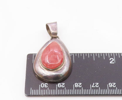 925 Sterling Silver  Vintage Cabochon Cut Quartz Tear Drop Pendant  PT11050