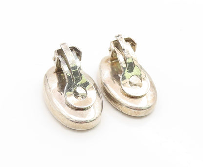 925 Sterling Silver Vintage Earrings PALIU SPAIN Tiger's Eye Clip On  EG14136