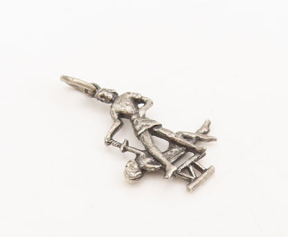 925 Sterling Silver Vintage Pendant Carved Religious Sixth Commandment  PT22467