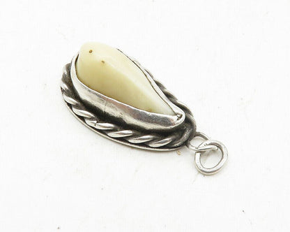 925 Sterling Silver  Vintage Jasper Twist Border Petite Drop Pendant  PT7284