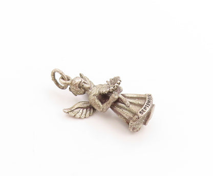 925 Sterling Silver Vintage Pendant Guardian Angel of September Charm  PT25020
