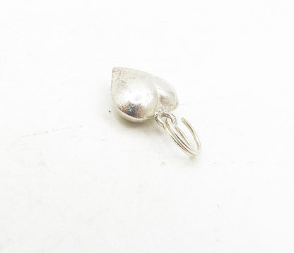 925 Sterling Silver  Vintage Petite Smooth Puffy Love Heart Pendant  PT6677